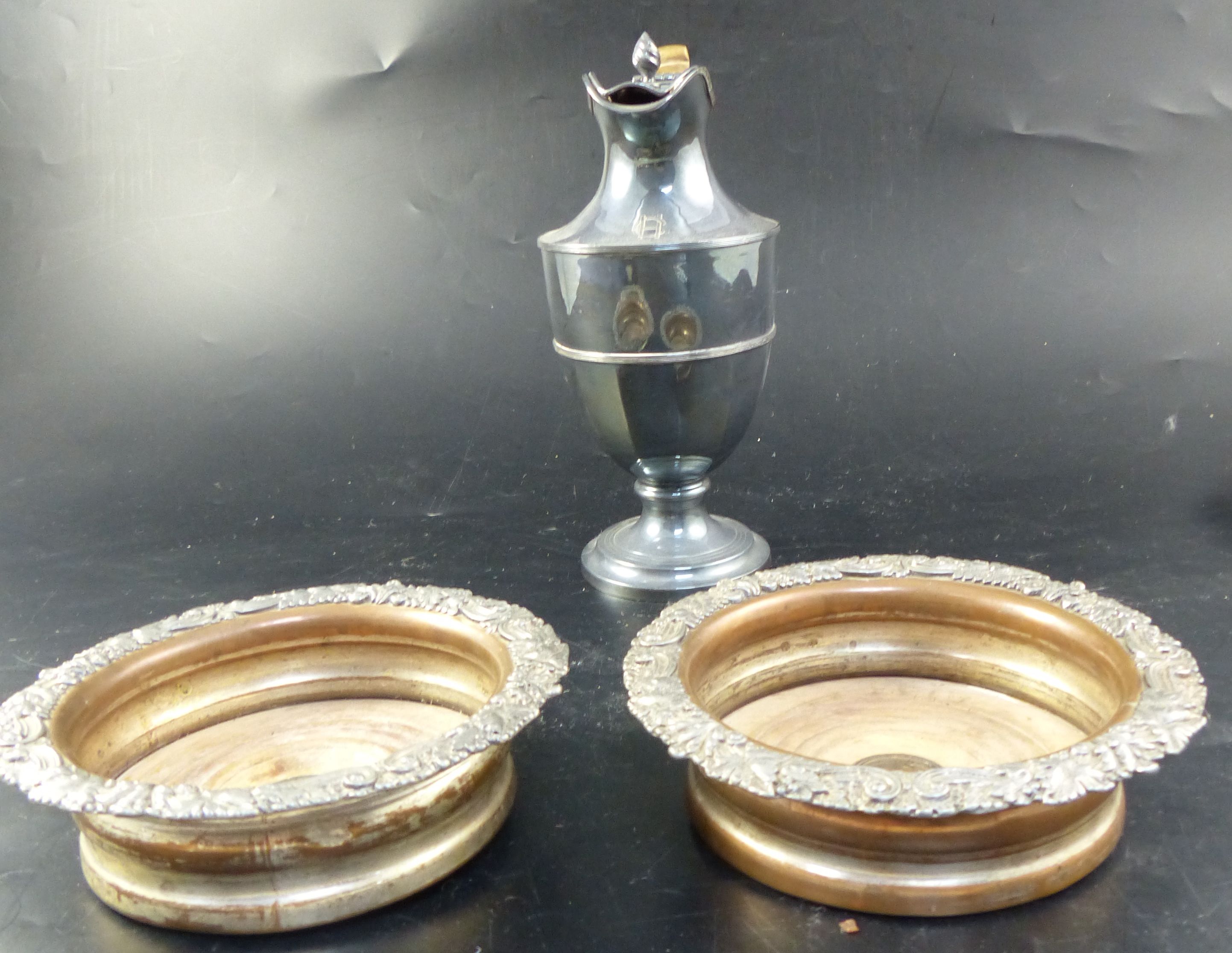 A pair of Old Sheffield plate coasters, width 16cm
